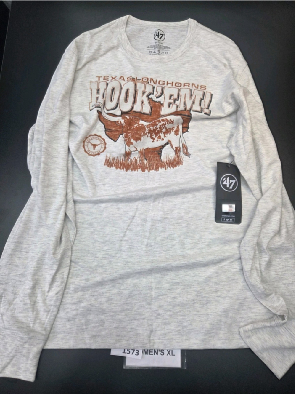 Texas Longhorns Hook ’Em ’47 Brand Long Sleeve Shirt Men’s XL NWT #1573